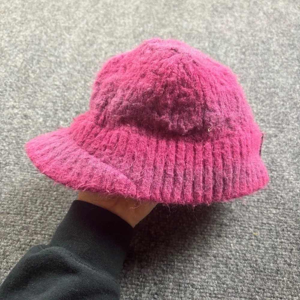 COLUMBIA Girls Pink Knit Brimmed Beanie Winter Hat One Size Fits Most